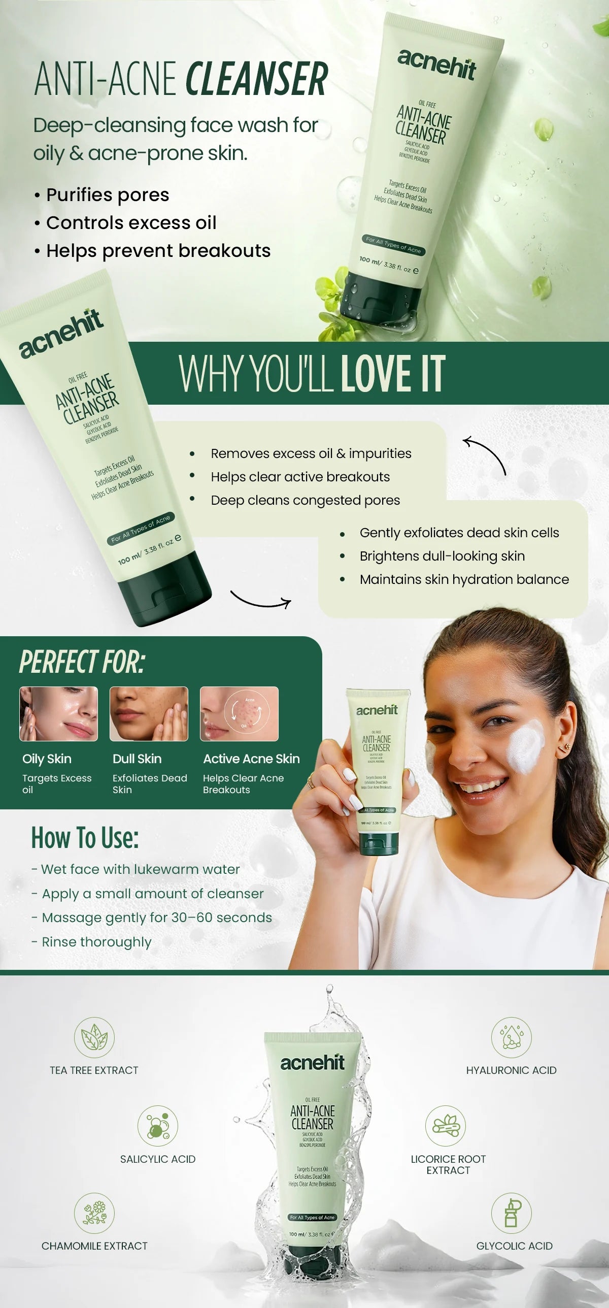 Anti-Acne Cleanser infographic